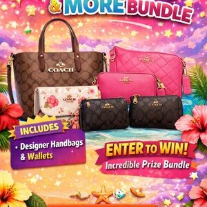 Coach Pink and Brown Tote and Wallet Set